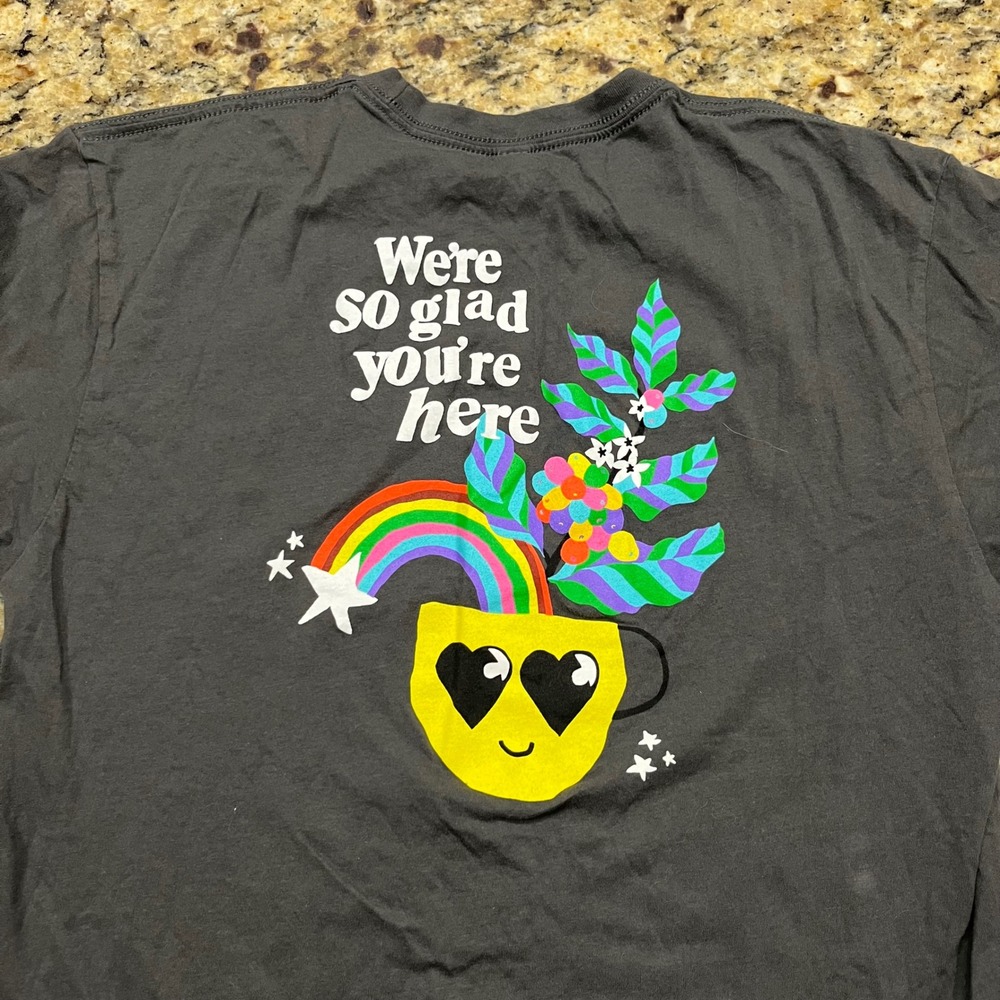 Starbucks Pride T-Shirt Mens Medium Gray Love Onward Next Level Graphic Tee